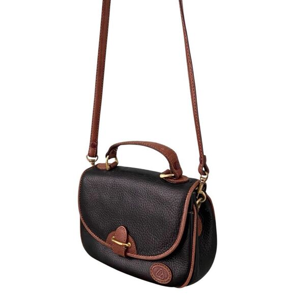 Vintage Liz Claiborne Black and Brown Leather Crossbody Bag - Picture 2 of 11